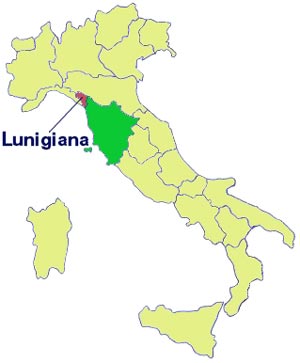 Kaart van Lunigiana